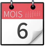 Calendrier qui affiche 6 mois